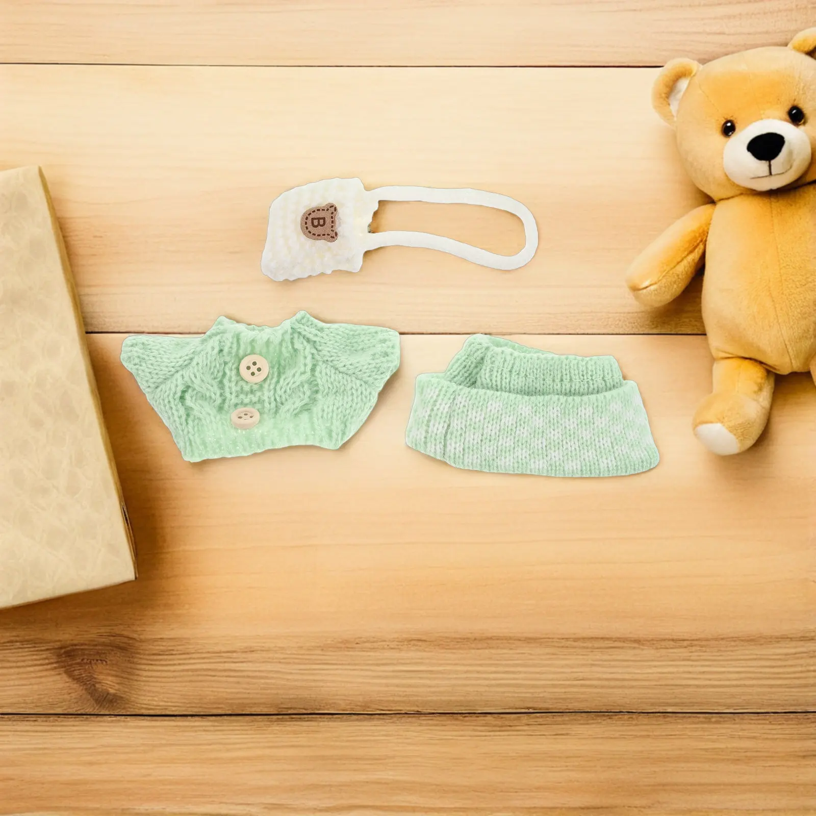 

Комплект из 1 предмета: вязаный свитер и мини-сумка для кукол 17 см, зимняя одежда для милых плюшевых игрушек, кукольный домик