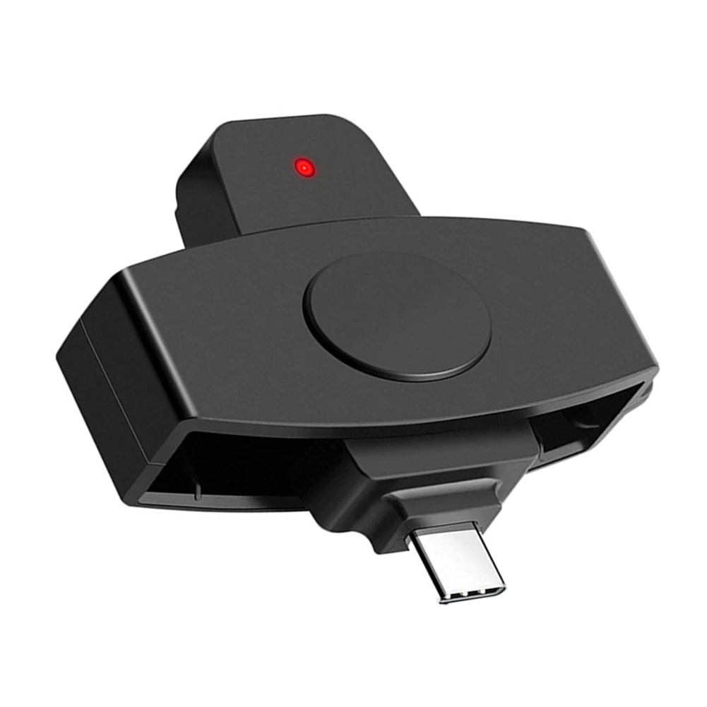 Type-C CAC Smart Card Reader Bank Tax SIM/IC/ID Card Reader Multi-System Compatible Portable External Reader for Windows/Android