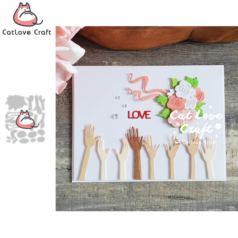 Catlove Hochzeit Greifen Sie die Blumen Metall-Stanzformen Scrapbooking Form Schablone gestanzte Kartenherstellung DIY Handwerk Prägung Neue Stanzformen