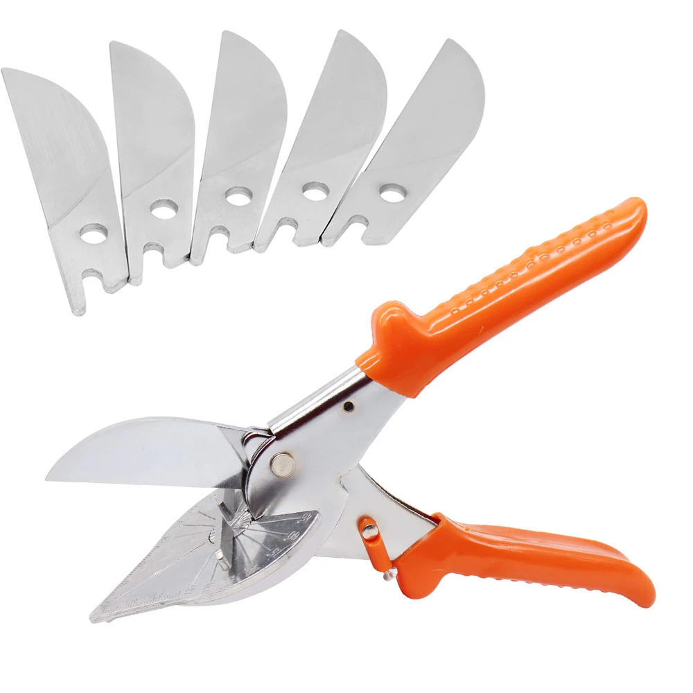 Multi Angle Miter Shear Cutter 45-135 Degree Adjustable Scissors with Blades Hand Cutting Tools for Miter Jobs and DIY Projects