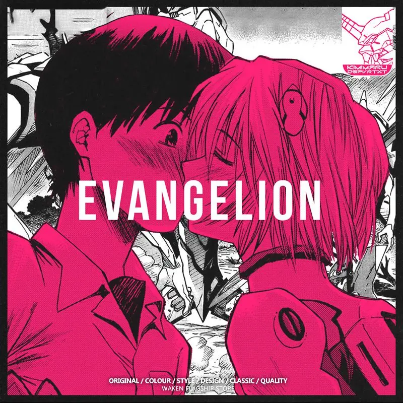 

Футболка с короткими рукавами в стиле аниме EVA Ikari Shinji, милая креативная футболка в стиле Kawaii 2D манга для мужчин и женщин, летний подарок для пар