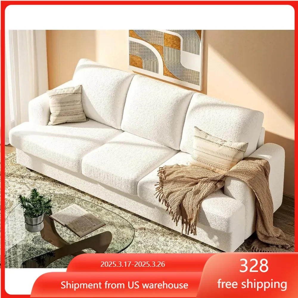 89 inch Couches for Living Room, Modern with Deep Seat Home Sofa , Comfy 3 Seater Couch with Firm Structure