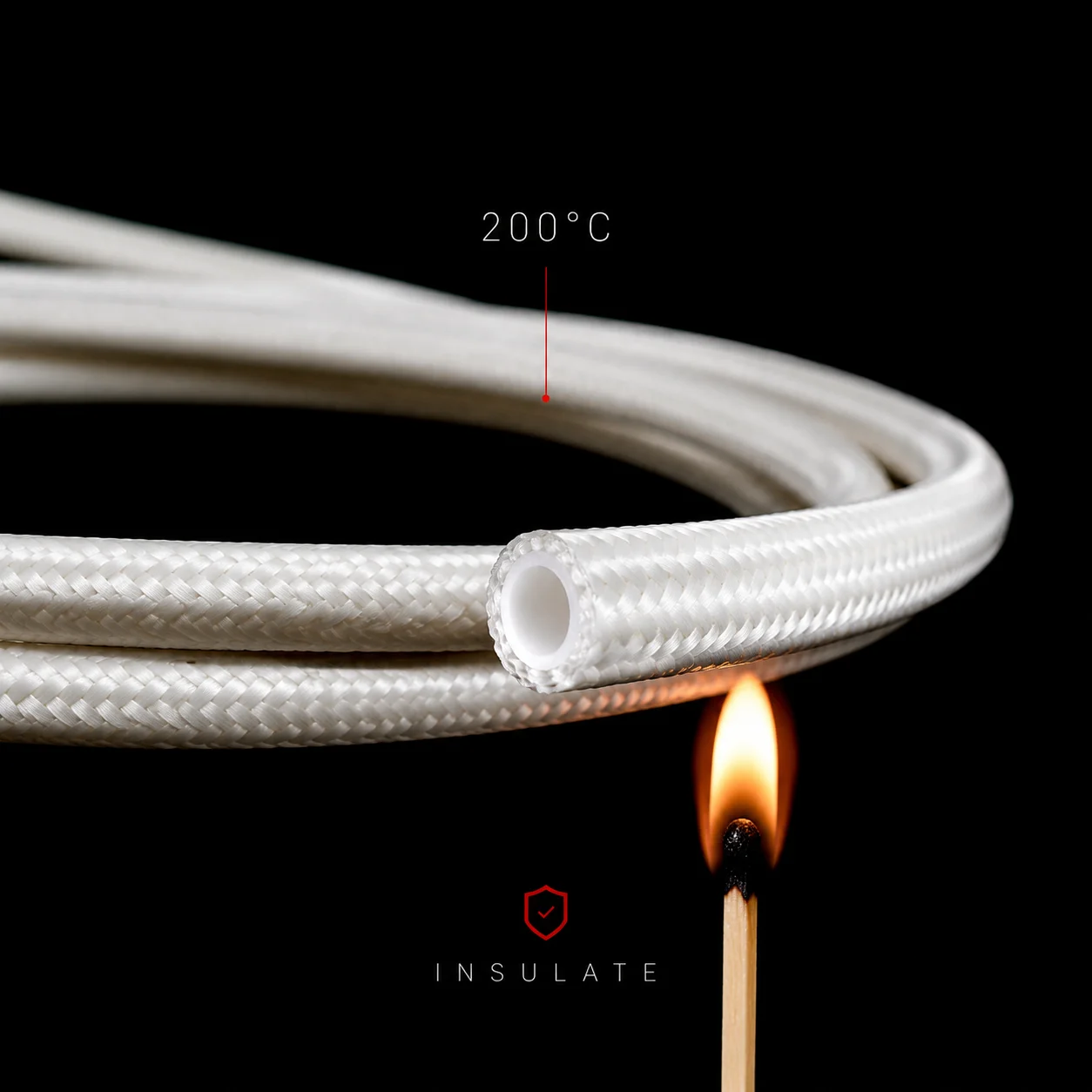 10M/5M White Outer Fiber Inner Silicon Sleeve ID2mm~12mm Soft, Bending Resistant, Acid Alkali Aging Resistant Insulation Sleeve.