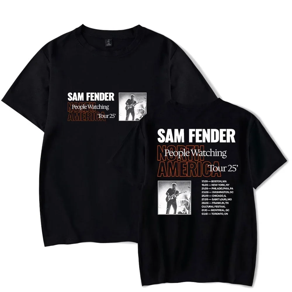 Sam Fender People Watching North America Tour 2025 Men's and women's fashionable round neck pure cotton short sleeved T-shirt
