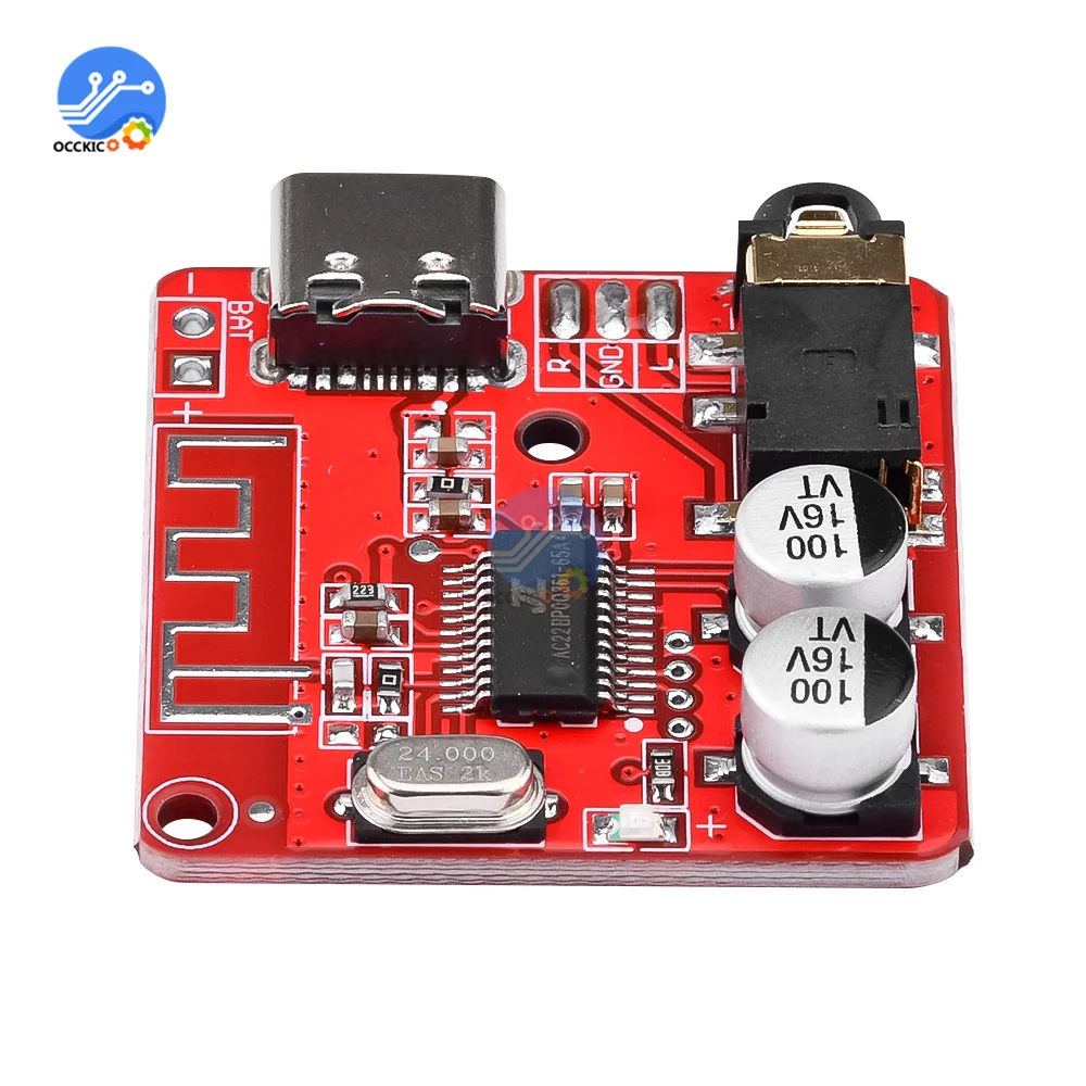 Type-C USB Mini Bluetooth 5.1 MP3 Audio Receiver Board Bluetooth MP3 Lossless Decoder Board Wireless Stereo Music Module 3W