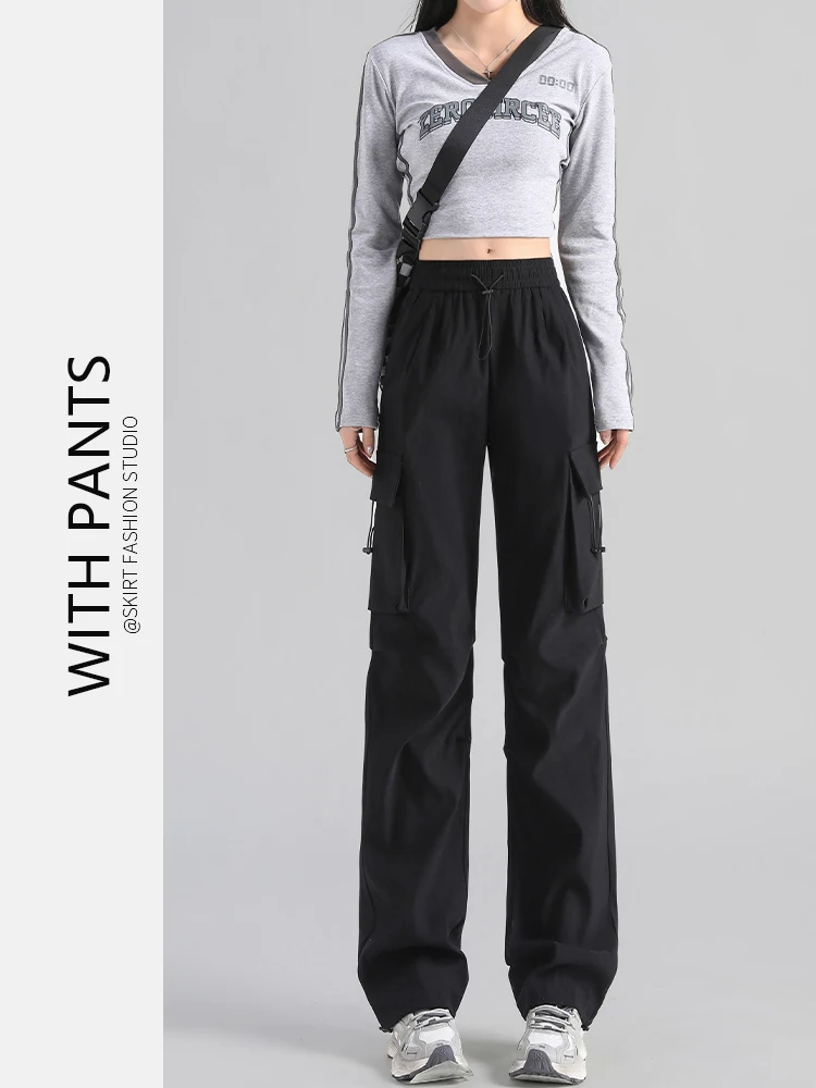 

Женские летние повседневные свободные спортивные брюки Bla American Sle Work Pants с высокой талией и прямыми штанинами, быстросохнущие