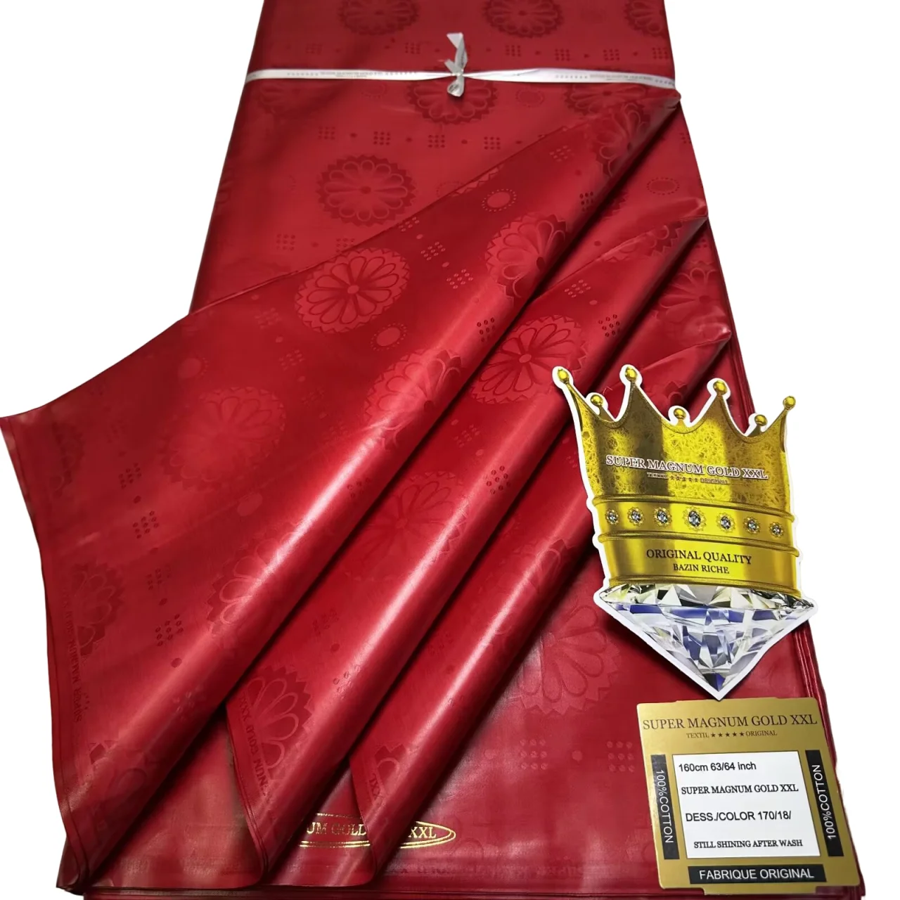 

Красный цвет, 5 метров, разноцветная, ароматная, мягкая и глянцевая, высокое качество, 100% хлопок, ткань Bazin Riche, ширина 160 см, женские материалы