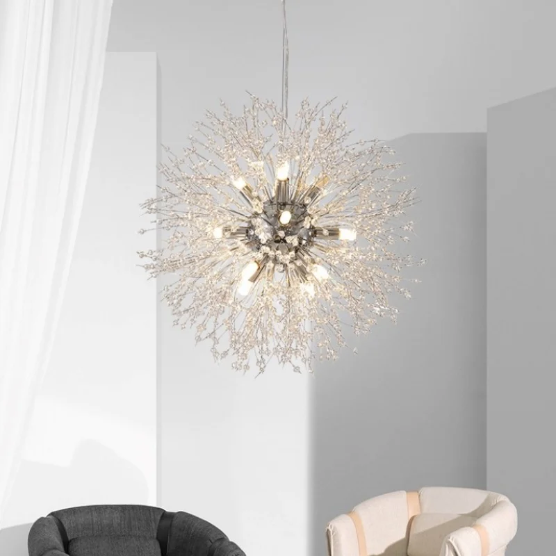 Modern LED Dandelion Chandelier Lighting Fireball Crystal G9 Pendant Lamp Restaurant Living Room Bar Ceiling Light Dining Room