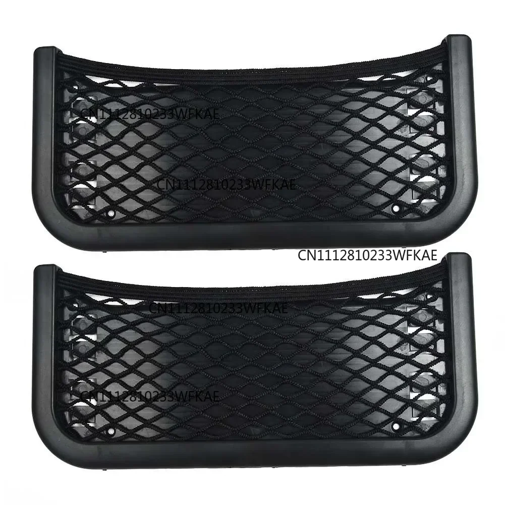 2pcs Car Organizer Storage Bag Auto Paste Net Pocket Phone Holder Car Accessories Universal 252mm X 120mm ABS With Fixing Screws