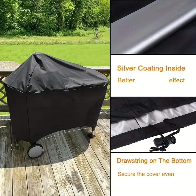 غطاء شواية فحم فاخر من ويبر مقاس 22 بوصة، مقاوم للماء عالي التحمل 7152 - إغلاق برباط قابل للتعديل #2