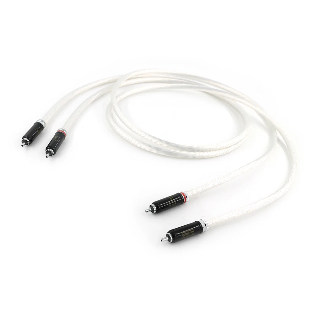 Dutch Imported 5NOCC Fever Single Crystal Silver Double Lotus Plug RCA Signal Cable Audio Amplifier Connection Audio Cable