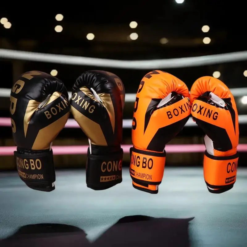 Kinder 6oz Professionelle Boxtraining Sparring Handschuhe PU Leder Kinder Atmungsaktive Muay Thai Stanzen Karate Trainingshandschuhe