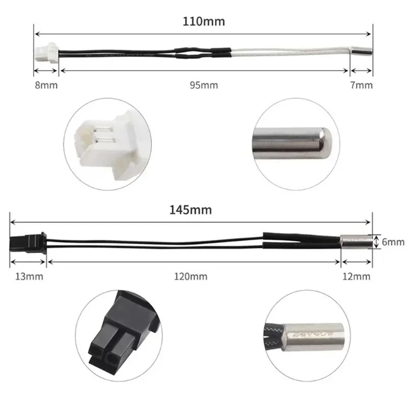 Para prusa i3 mk4 extrusora hotend kit 0.4mm bocal de aço endurecido bloco de aquecimento de alumínio 24v 40w haste de aquecimento-AT82