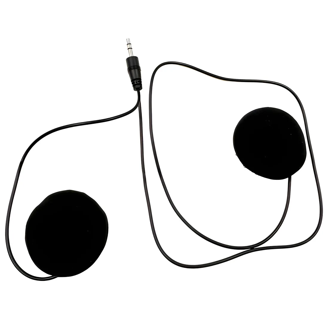 3.5mm Intercom Interphone Soft Wire Headset Headphone Speakers Black Fit For Motorcycle Helmet