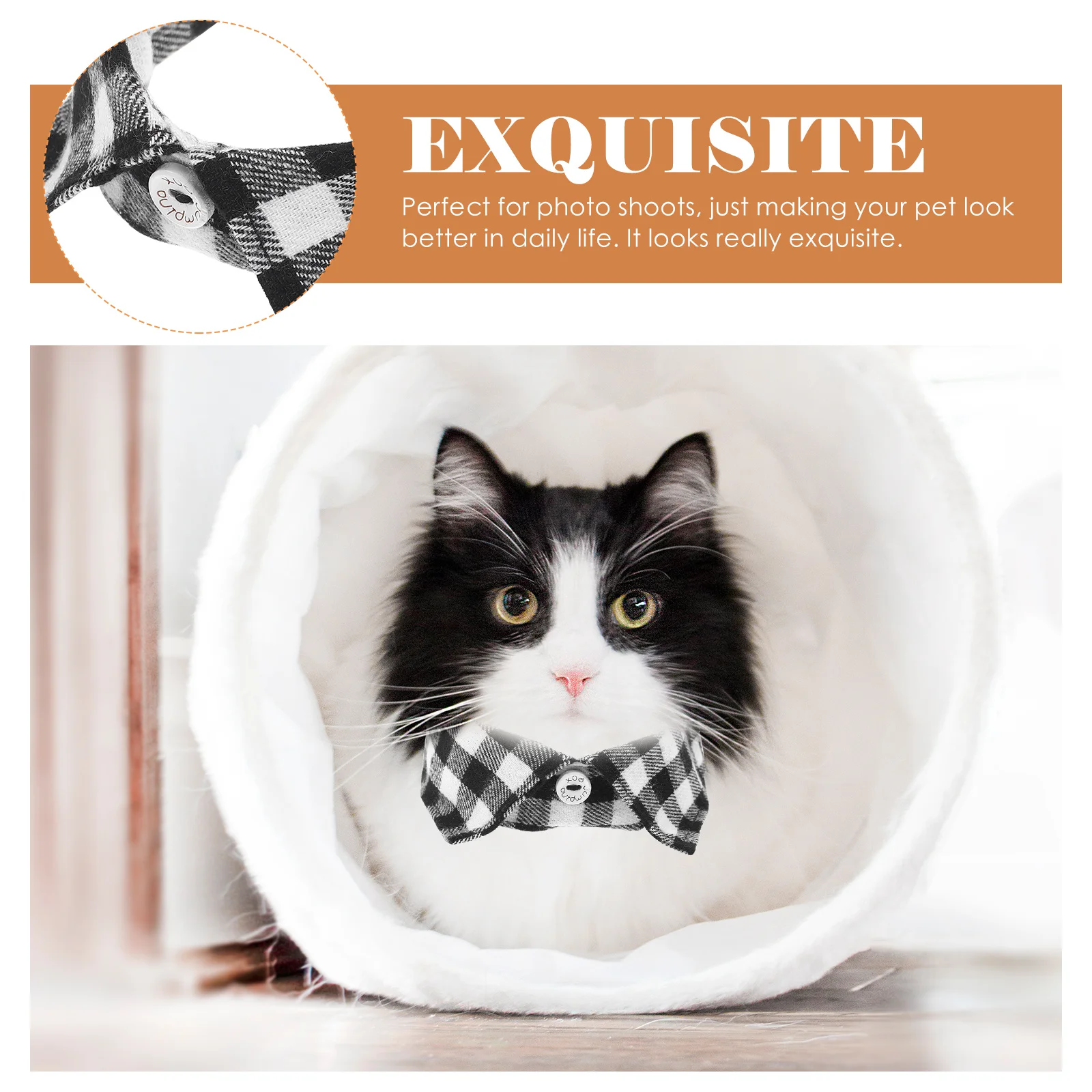 

Adjustable Formal Pet Bowtie Cloth Collar Breathable Soft Comfortable Cat Collar for Parties Weddings Photos Cat Outfit