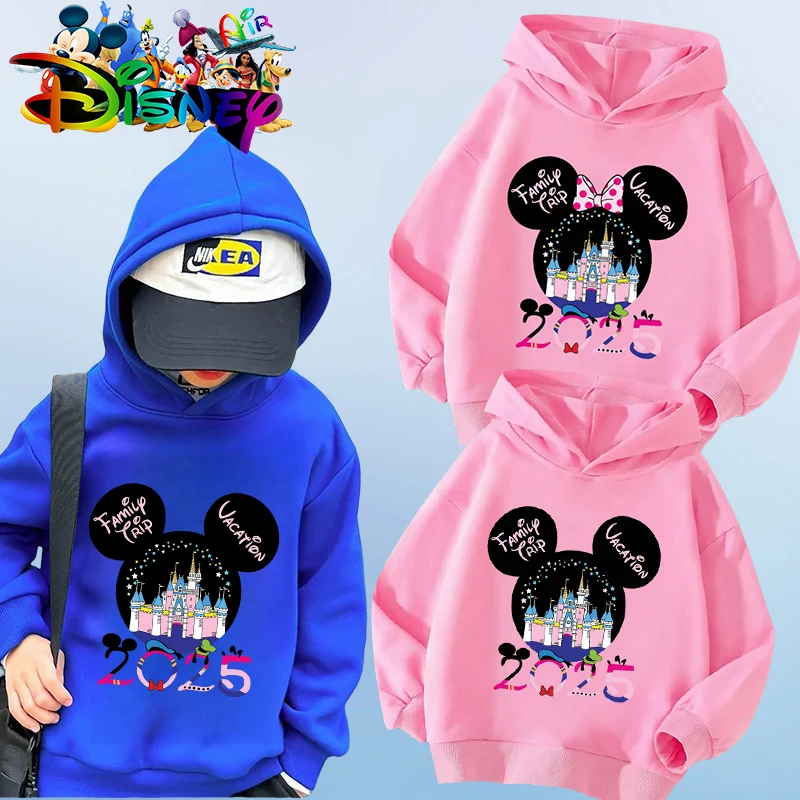 Disneyland Fashion Trip Vacation Clothes Caricature Hoodie Children Top Cartoons Disney Kawaii 2025 Girl Clothes Boy Disney Kids