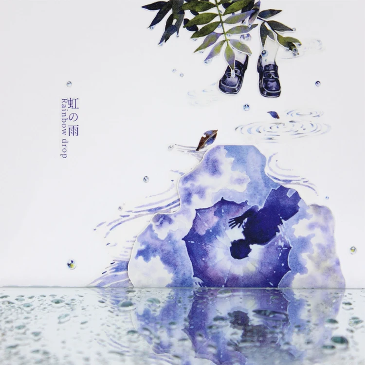 

1 Loop Washi Pet Tape Sample - MOODTAPE Rainbow Rain - Glazed Light Collage Shiny Scrapbooking Journal