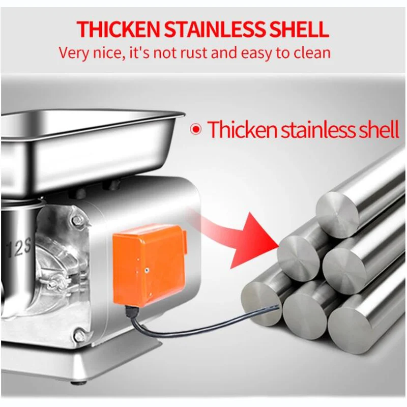 1100 واط مفرمة اللحم الثقيلة المفرمة جزار مفرمة اللحم لحم الخنزير آلة صنع السجق #5