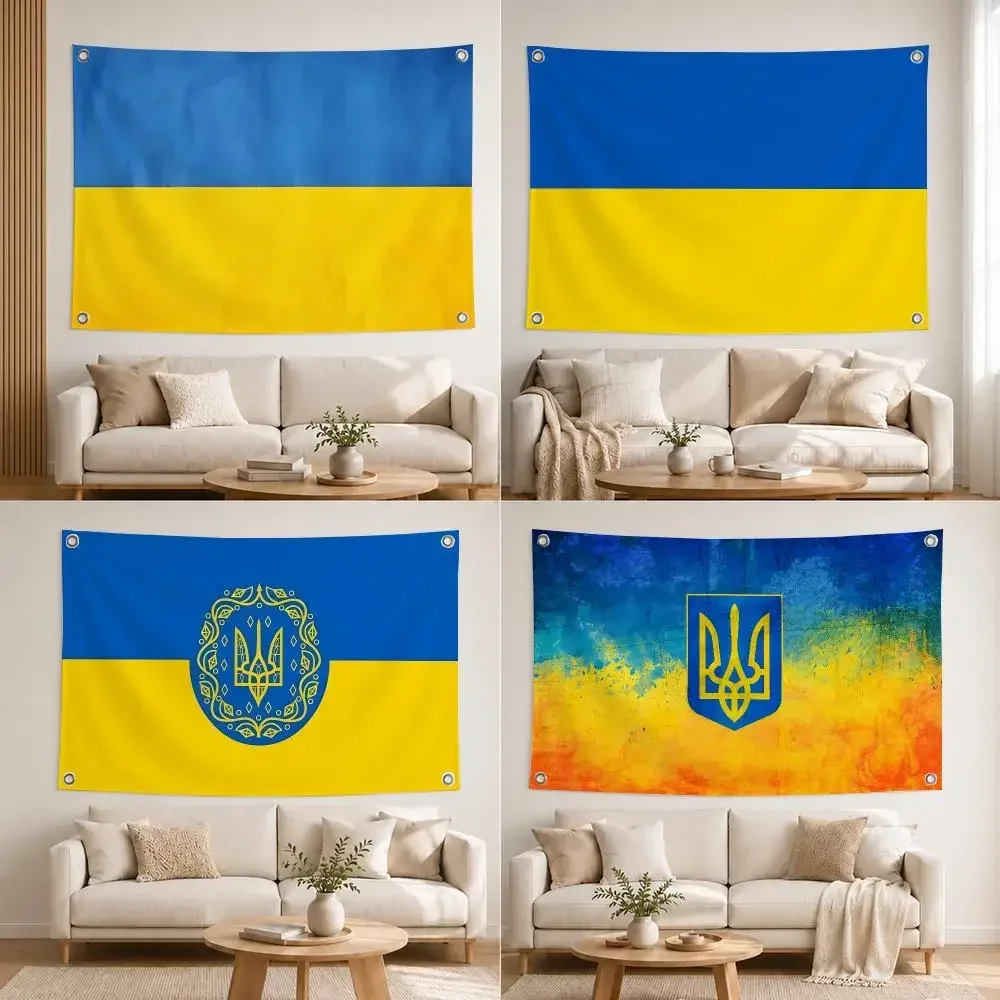 Theme Ukraine Flag Flags Home Yard Garden Wall Hanging Flag Indoor Outdoor Banner Decor for Patio Backdrop Art