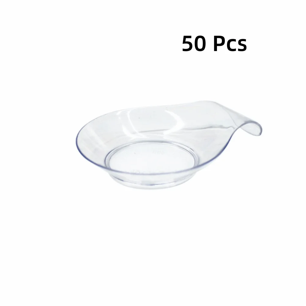 50PCS Transparent Disposable Fishtail Dessert Plate Thickened Crush-resistant Sushi Dish Plastic Hard Party Appetizers Plate