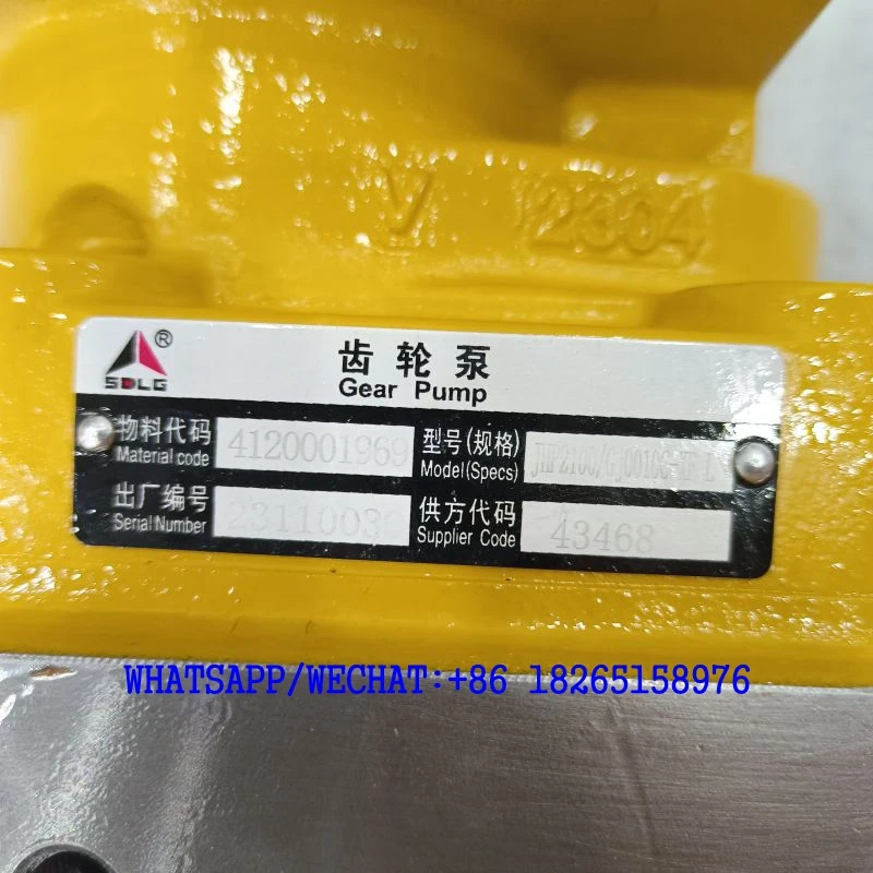 GENUINE SDLG WHEEL LOADER GEAR PUMP 4120001969 JHP2100/GJ0010C-XF FOR LG958L LG959 LG968 SPARE PARTS FROM CHINESE MANUFACTURER