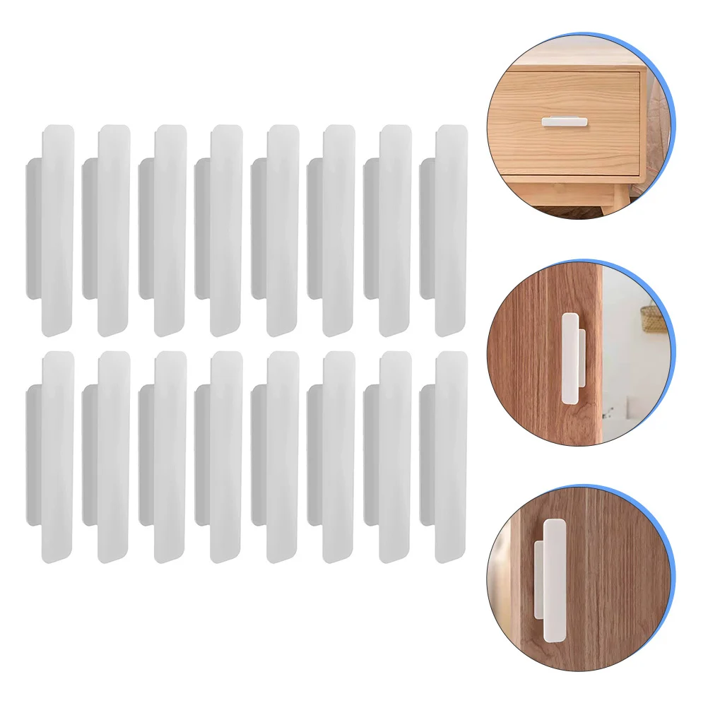 8 أزواج من المقابض اللاصقة لسحب الباب البلاستيكي للأبواب المنزلقة لا يتطلب لكمة مقبض قبضة ناعم للخارج الداخلي #5