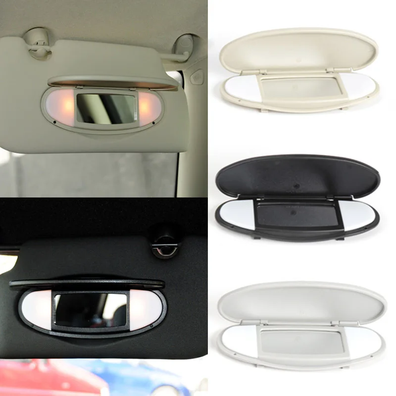 

Car Interior Front Roof Sun Visor Makeup Mirror With Light Cover For BMW MINI Cooper S One JCW R55 R56 R57 R59 R60 2007-2014