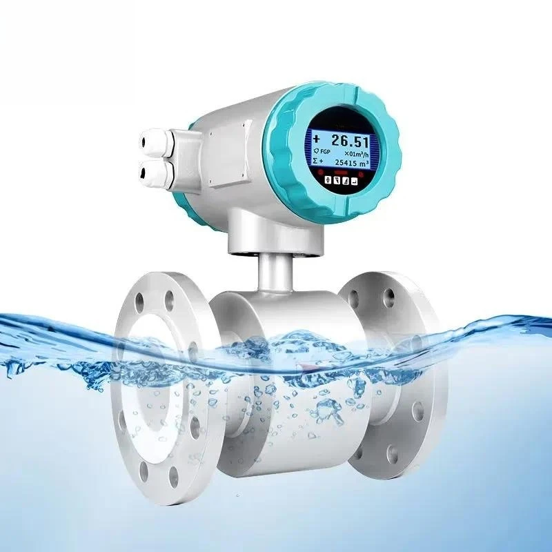 Digital LCD Electromagnetic Flowmeter 0.5% Accuracy Pulse 4-20mA RS485 Modbus IP65 for Water Liquid Measurement OEM