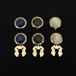 ICEYY High Quality Brass Metal Opal Stone Button Cover Cufflinks for Tuxedo Business Formal Shirts