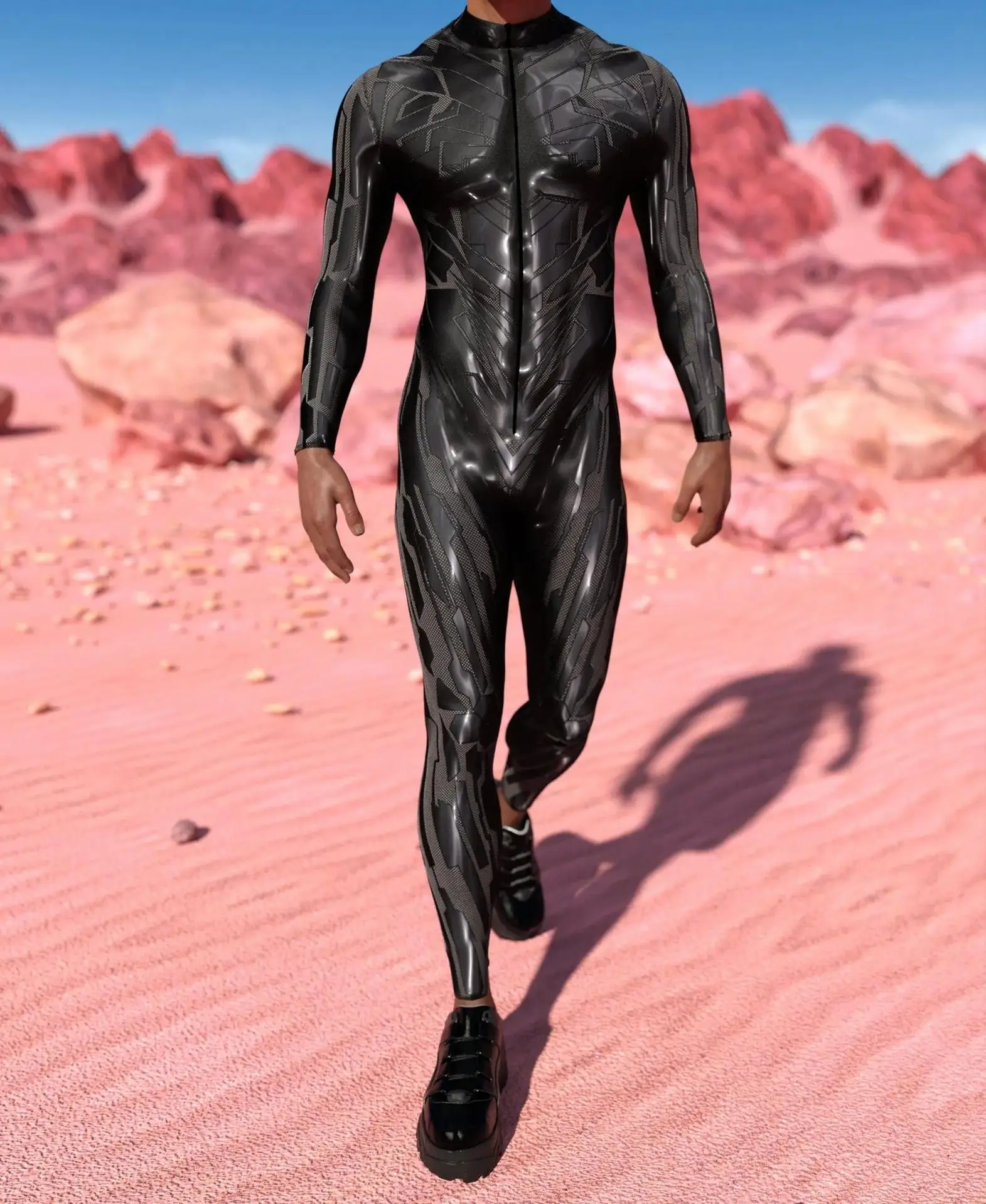 

Cyber 3D Printed Cosplay Costume Men Front Zipper Multicolour Zentai Bodysuit Halloween Party Jumpsuits Carnival Holiday Outfit