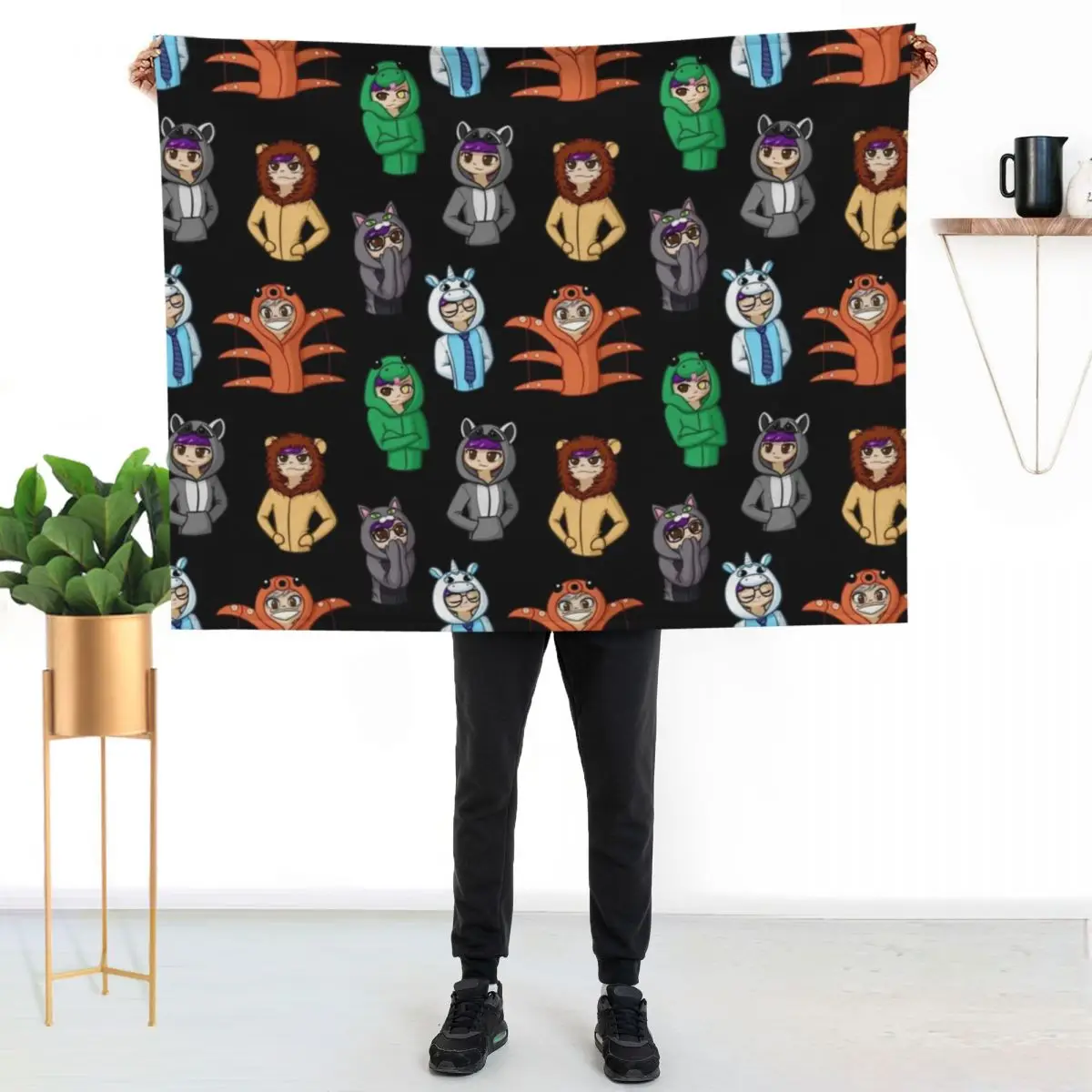 

Oneside Tile - All Sides Throw Blanket Cozy Microfiber Throw Blanket for Home Bedroom