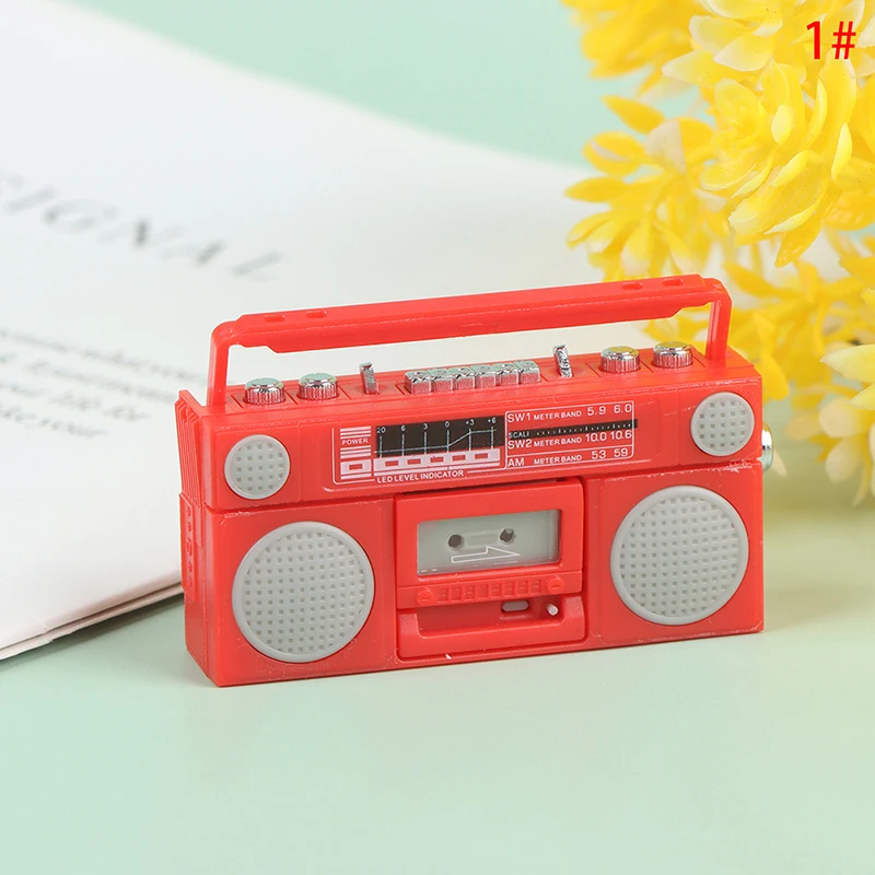 1Pc 1:12 Dollhouse Miniature Furniture mini Plastic Radio Toy Simulation Recorder Player Toy Dollhouse Accessories