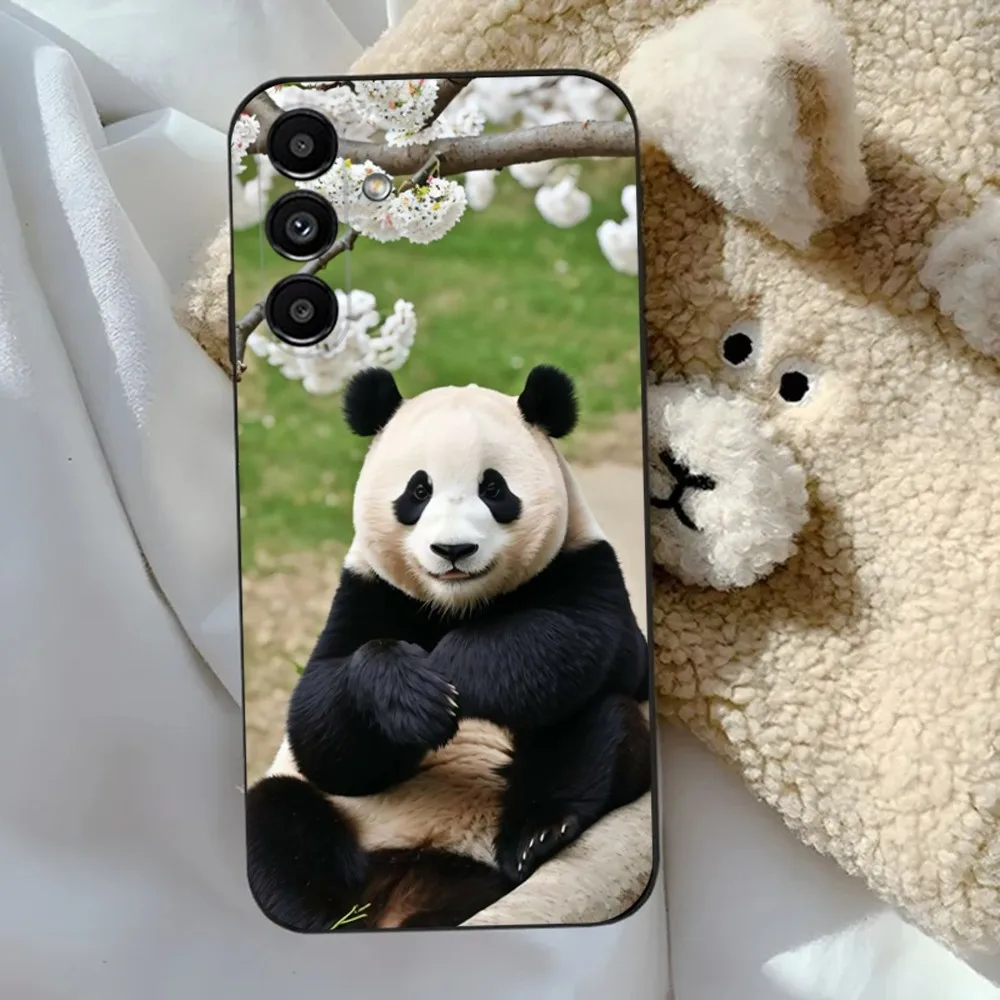 fubao panda Phone Case For Samsung S24,23,22,30,21,10,9,Ultra,Plus,Lite,FE,5G Black Soft Case