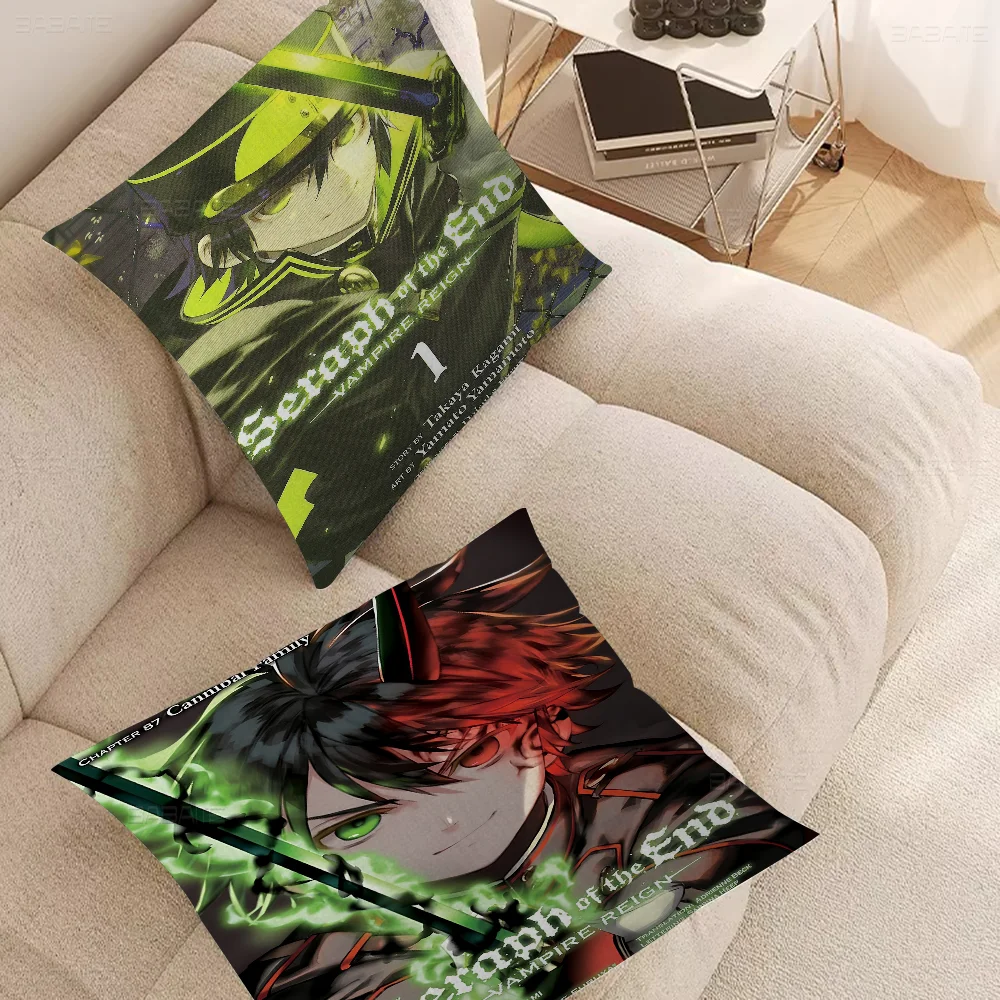 

Seraph Of The End Cushion Cover Inches Farmhouse Decor Home Throw Pillow Covers For Couch Decorations