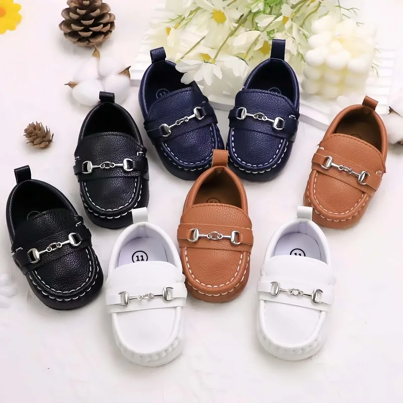 

Casual Slip On Low Top Loafer Shoes For Baby Boys, Lightweight Comfortable Non Slip Flat Shoes For Indoor Outdoor Walking