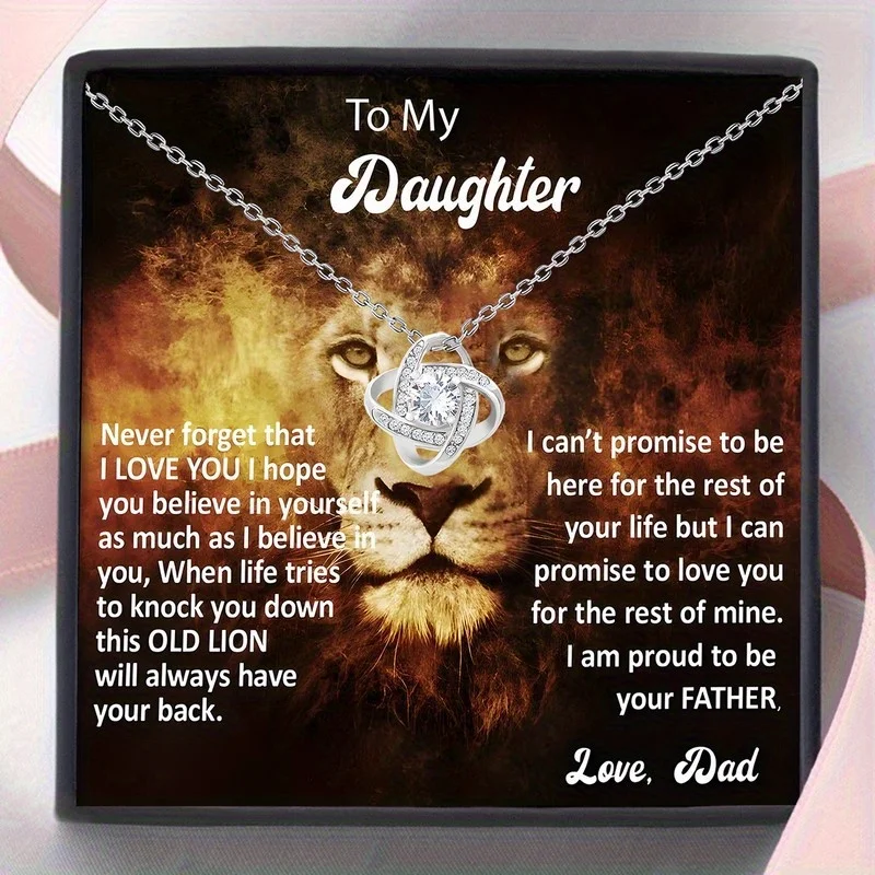 

Подарочная коробка с ожерельем Love Knot для дочери - День рождения, свадьба, выпускной, рождественские украшения, идеальный подарок отца