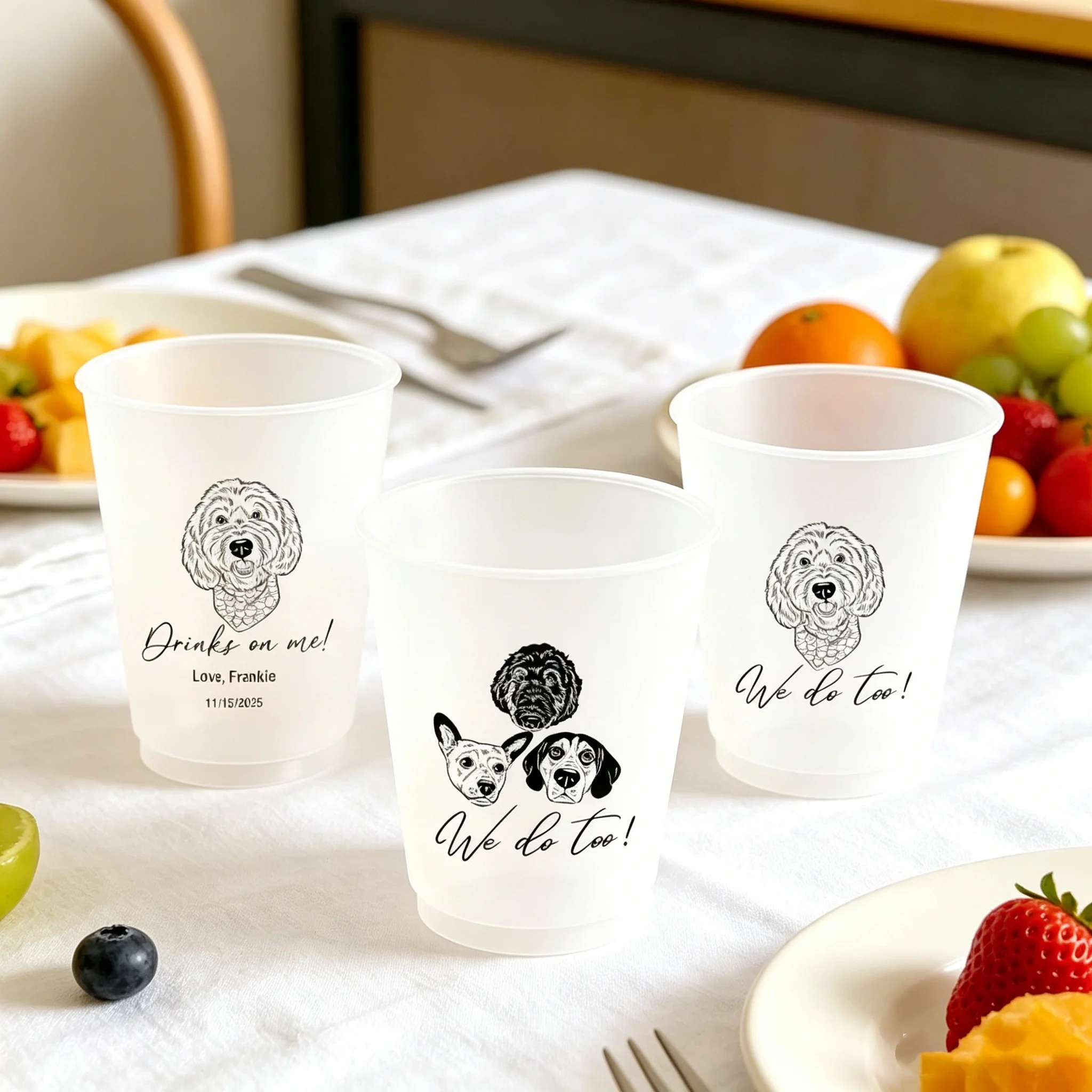 Plastic Cup 50Pcs - 10/50 Aangepaste Hond Kat Huisdier Portret