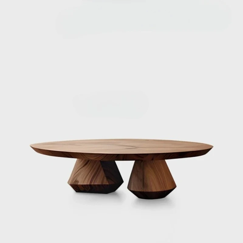 

Q Итальянский элитный журнальный столик Дизайнерский художественный приставной столик из массива дерева Гостиная Дом