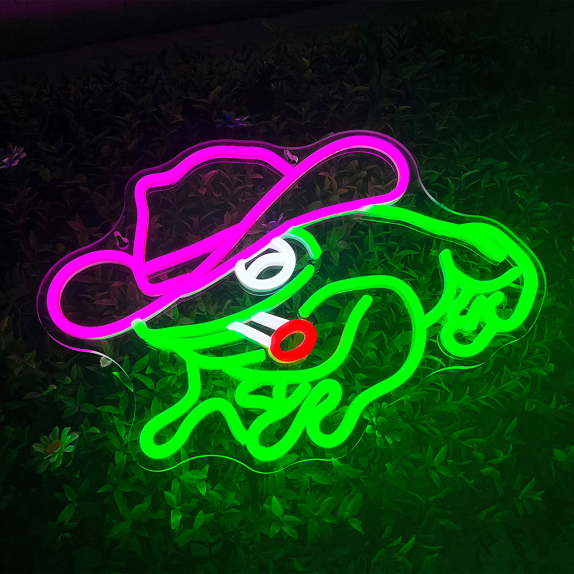 Frog Cowboy Neon Signs Frog Cowboy Lamp Lights Neon Signs for Wall Decor USB Powered for Bedroom Party Wedding Birthday Gift