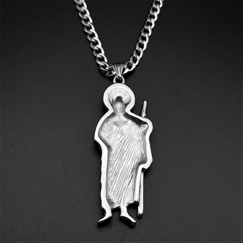 سان يهوذا تاديو قلادة قلادة للرجال النساء الفولاذ المقاوم للصدأ الذهب والفضة اللون الكاثوليكية القديسين رسول يسوع سلسلة مجوهرات