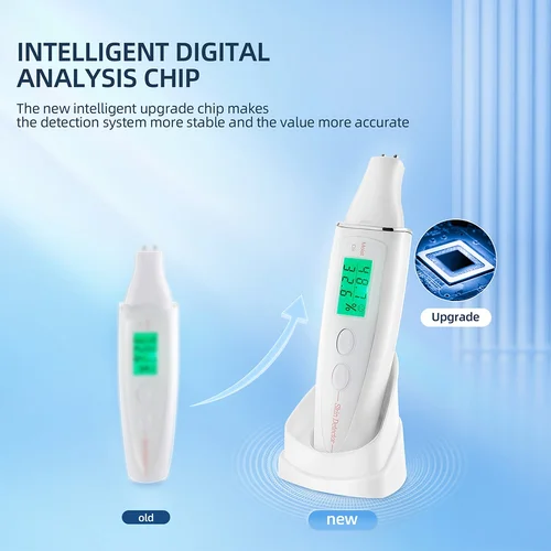Imagen 2 del producto Probador de piel Digital LCD, medidor de prueba de humedad y aceite de la piel, analizador de piel, Detector de agente fluorescente para el cuidado de la piel de la frente y la mejilla
