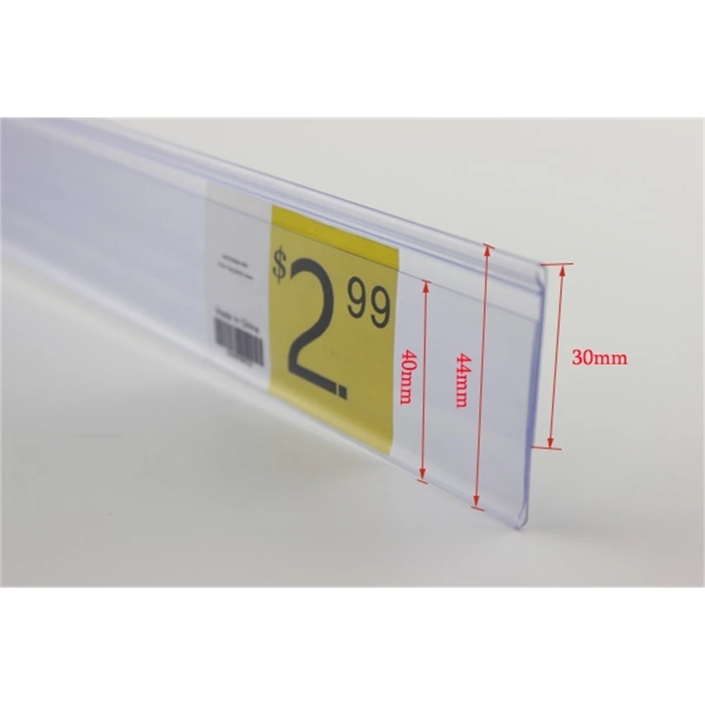 60cm Pop Supermarket N Clip Label Holder Strip Shelf Edge Guard Cover Tag Price Display Sign Clip N Pvc Data Strip Shelf Talker