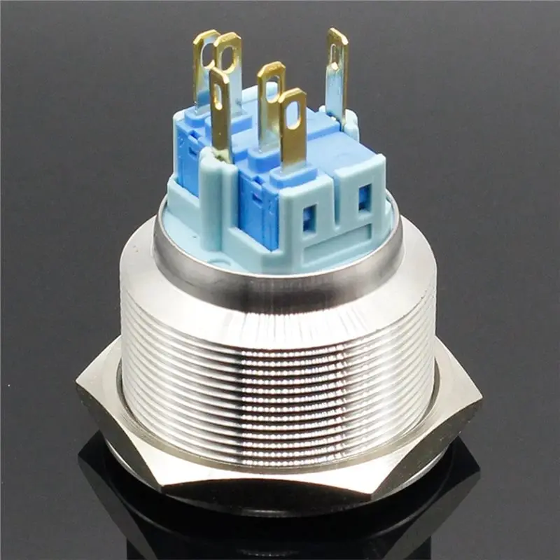 [NEWA08R】 30Mm 220V PC Power Symbol Metal Stainless Steel Waterproof Momentary/Locking LED Push Button Switch