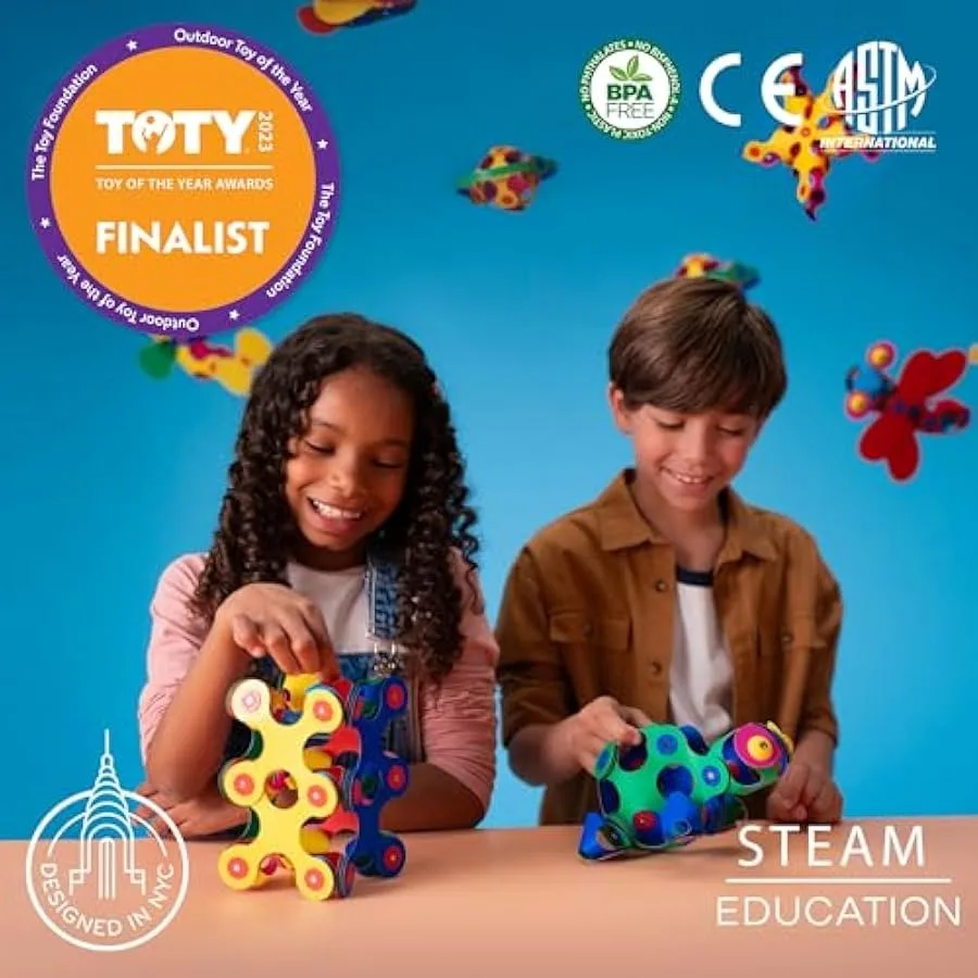 Clixo Crew Lot de 30 pièces - Le jouet de construction magnétique flexible et durable pour stimuler l'imagination - Designs modulaires modernes pour les heures o