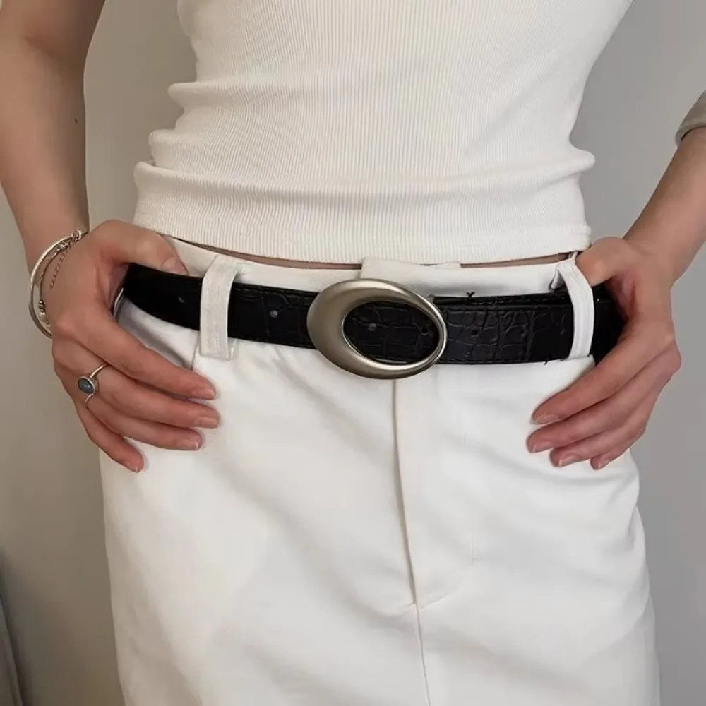 

New Y2K Waistband Belts Moon Star Punk Decoration Buckle Metal Jeans Pants Belt Adjustable Pu Leather Belt