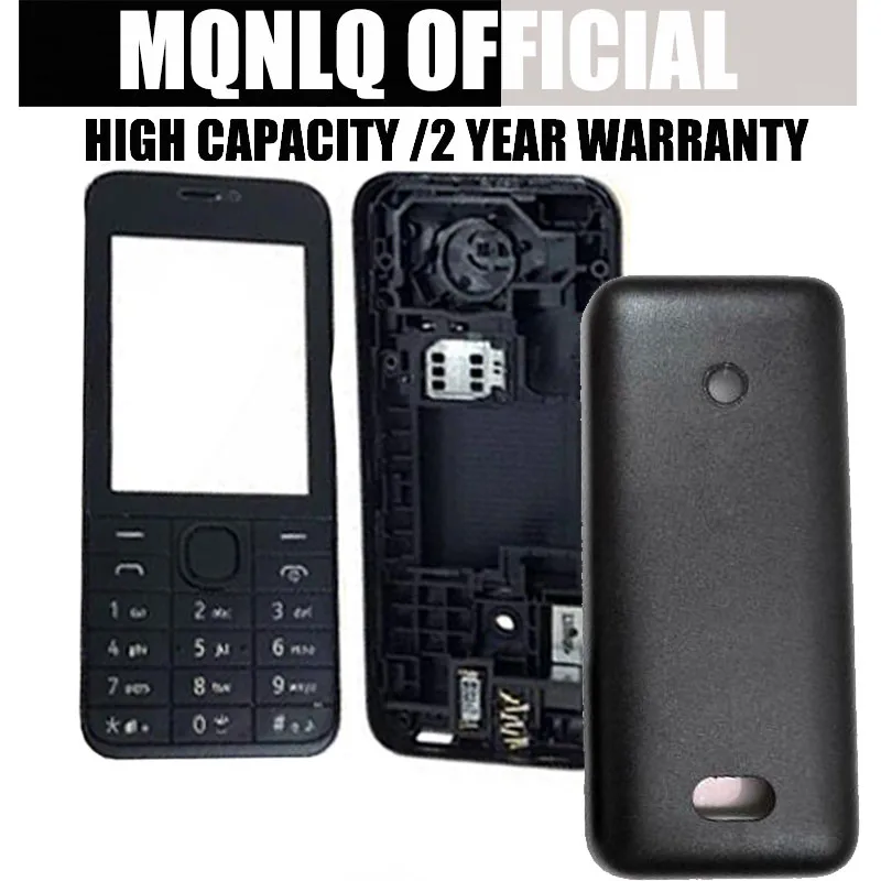 Capa completa para celular nokia 208, capa de estrutura intermediária + teclado e peças de reposição de teclado hebraico