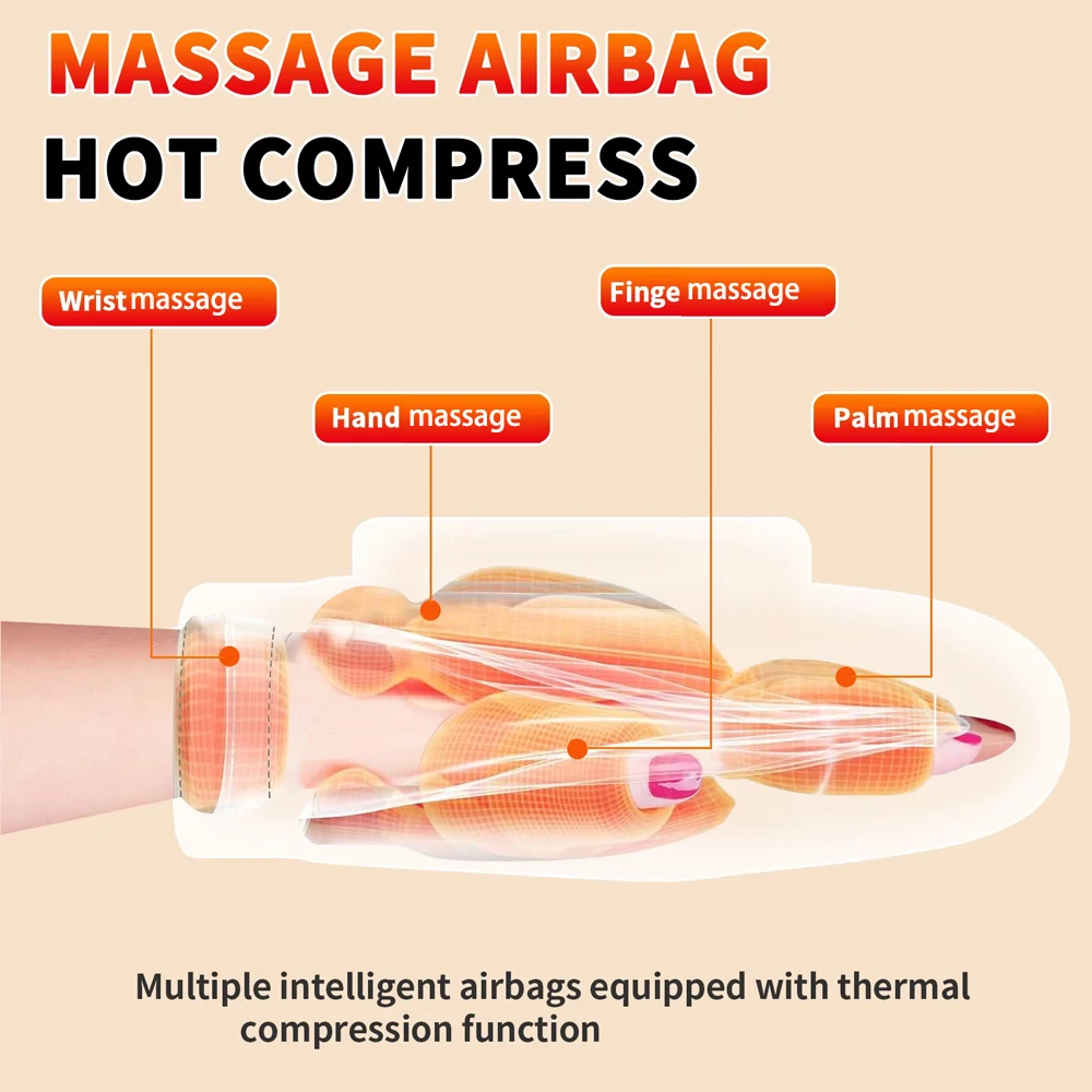 Hand Massager with Airbag Compression Finger Wrist Palm Massage Machine Vibration Glove for Hand Muscle Relax Gift for Men Women view 5