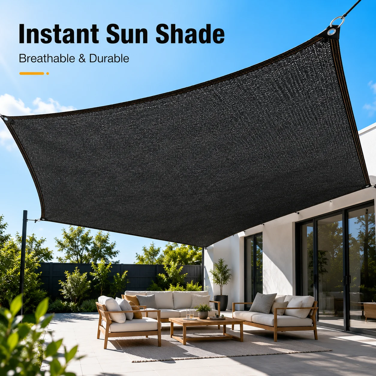 Filet pare-soleil durable anti-UV en maille pour terrasse, serre, poulailler, véranda, jardin, cour arrière, patio, usage extérieur