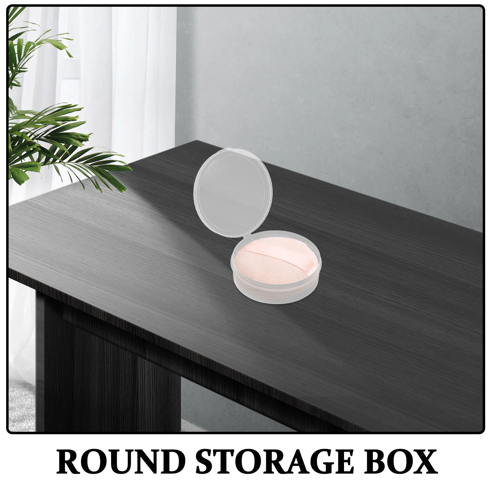 10Pcs Makeup Sponge Storage Box Clear Round 3.14x3.14 Portable Puff Holder Powder Puff Organizer for Travel Jewelry