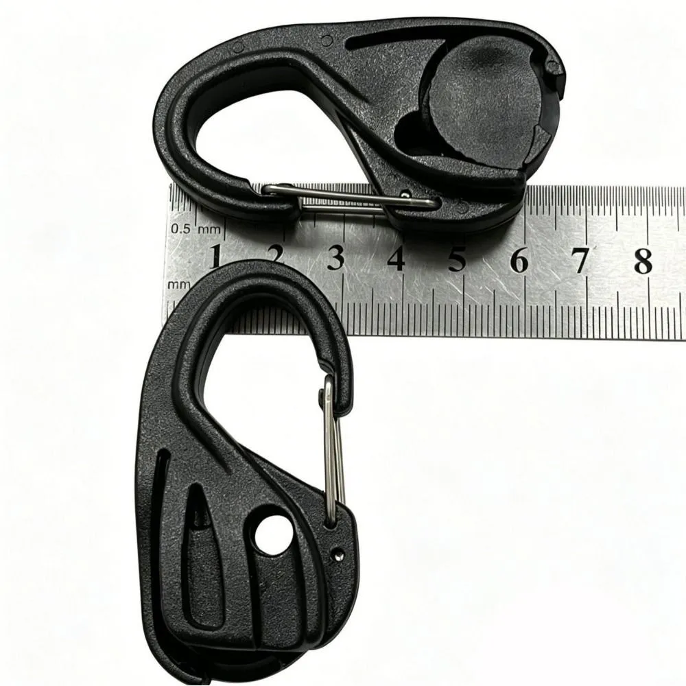 5pcs Nylon Without Knotting Rope Tightener Black 65*34mm Self-Locking Binding Fixed Outdoor Tools Wind Rope Adjustment Buckle
